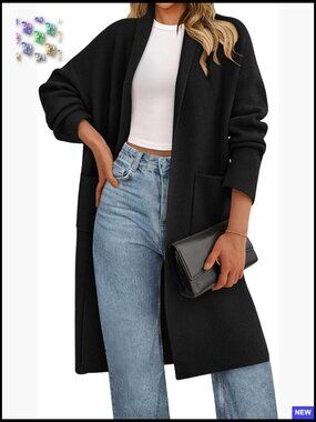 Oversized Cardigan Sweater Shawl Neck Open Front Chunky Knit Cozy